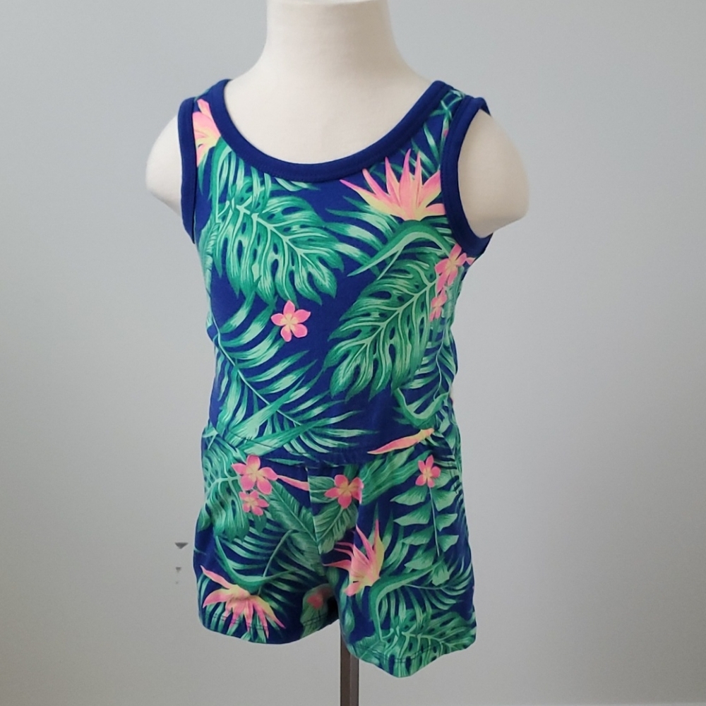 Wonder Nation girls tropical shorts jumper romper